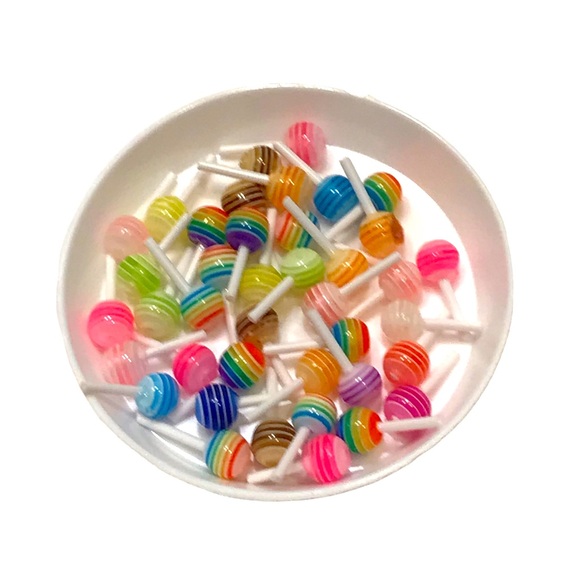 🆕 Candy lollipop Resin Nail Charm 50pc Mixed Pieces - Picture 3 of 7